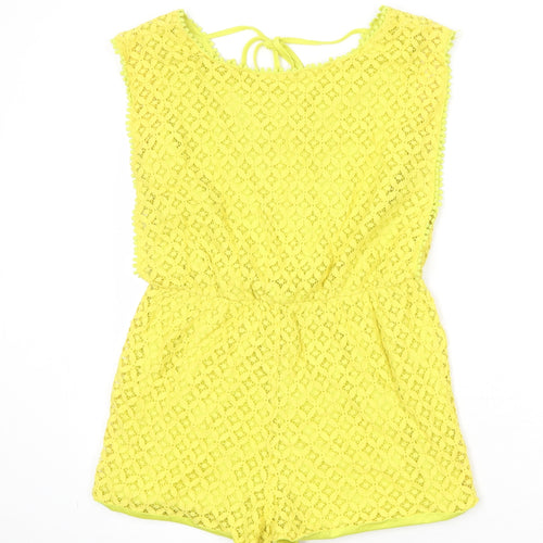 Cameo Rose Womens Yellow Cotton Playsuit One-Piece Size 12 Zip