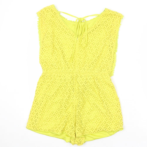 Cameo Rose Womens Yellow Cotton Playsuit One-Piece Size 12 Zip