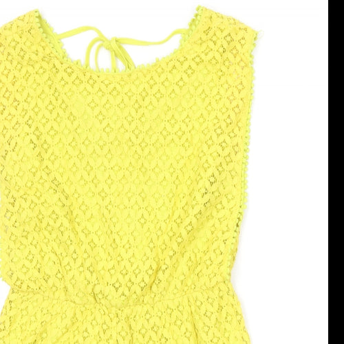 Cameo Rose Womens Yellow Cotton Playsuit One-Piece Size 12 Zip