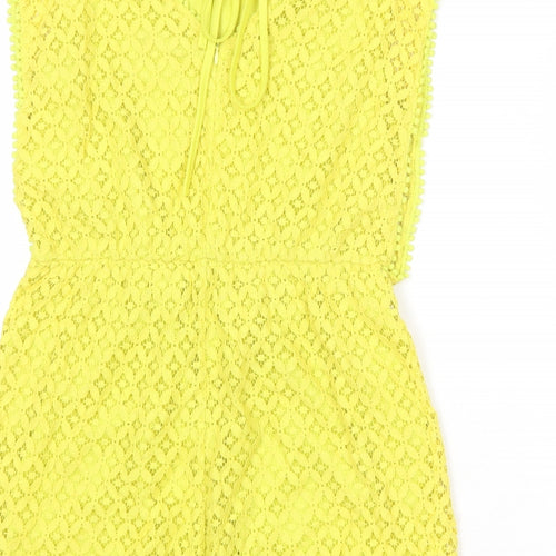 Cameo Rose Womens Yellow Cotton Playsuit One-Piece Size 12 Zip