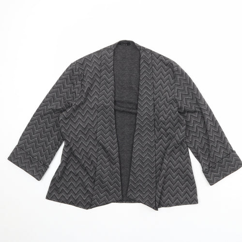 CMD Womens Grey Geometric Jacket Blazer Size M