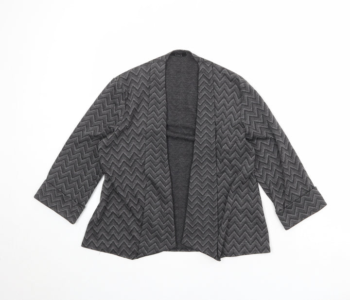CMD Womens Grey Geometric Jacket Blazer Size M
