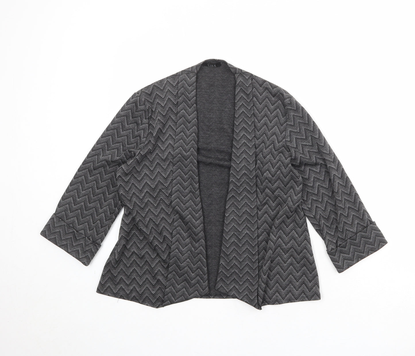 CMD Womens Grey Geometric Jacket Blazer Size M