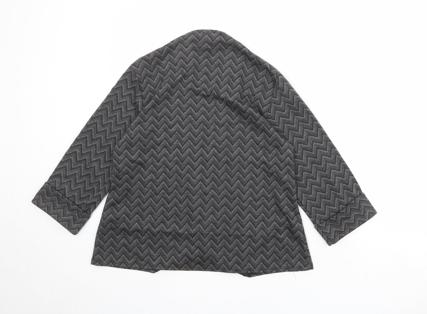 CMD Womens Grey Geometric Jacket Blazer Size M