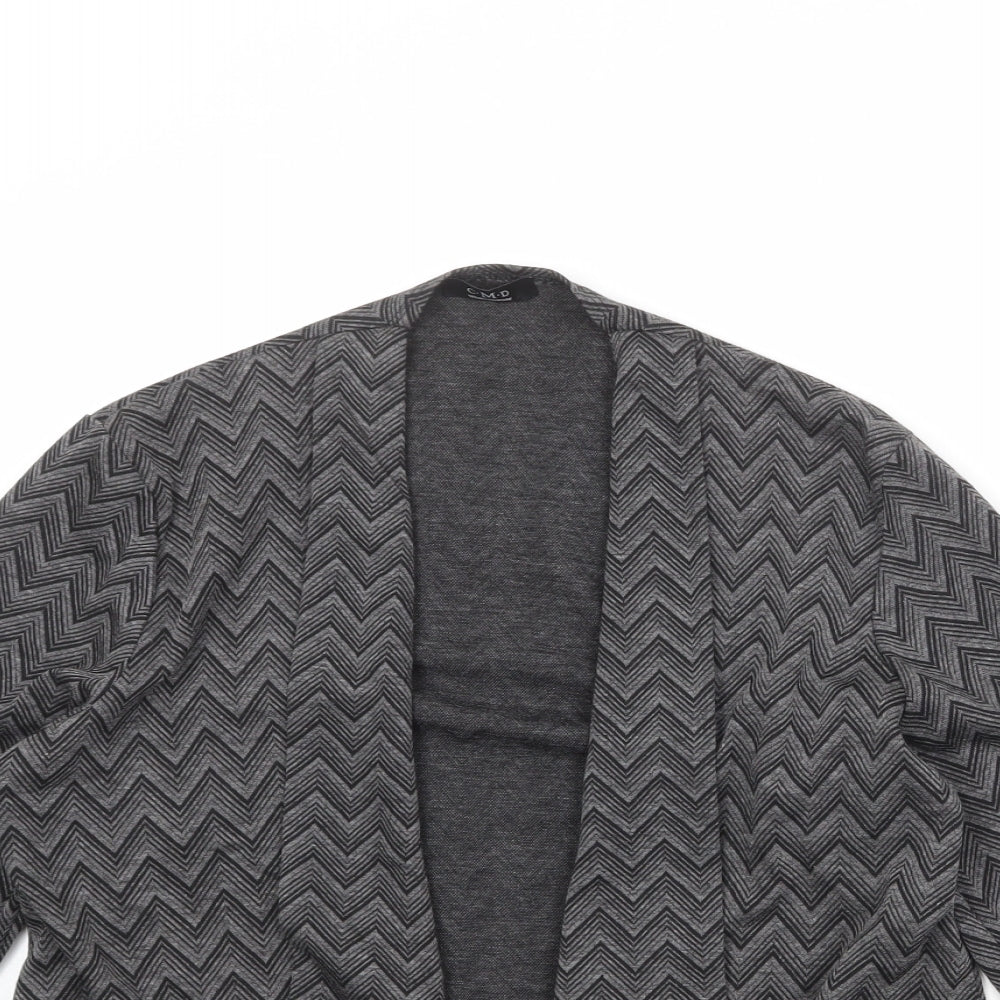 CMD Womens Grey Geometric Jacket Blazer Size M