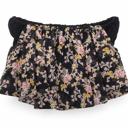 Topshop Womens Multicoloured Floral Polyester Cropped Blouse Size 10 Off the Shoulder