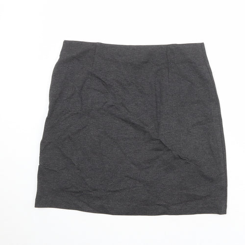 Marks and Spencer Womens Grey Polyester A-Line Skirt Size 32 in