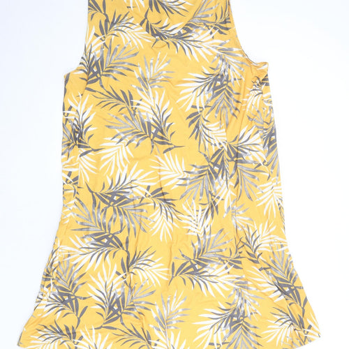 Bonmarché Womens Yellow Geometric Polyester A-Line Size 22 Round Neck Pullover