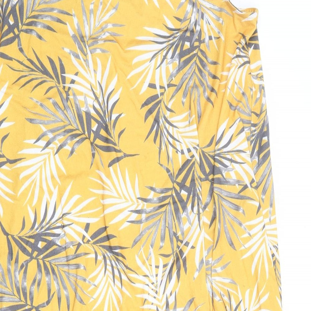 Bonmarché Womens Yellow Geometric Polyester A-Line Size 22 Round Neck Pullover