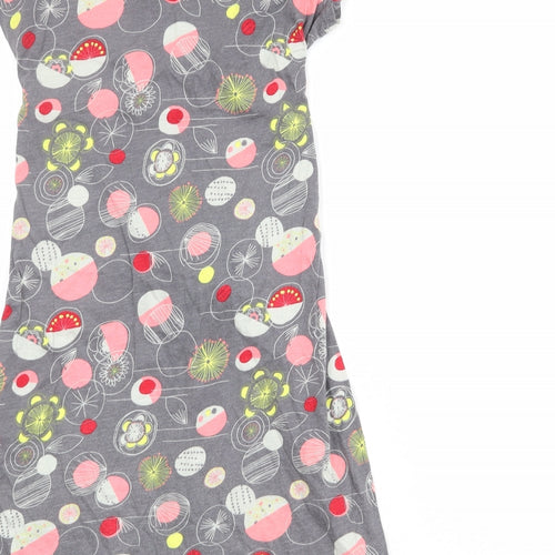 MANTARAY PRODUCTS Womens Multicoloured Geometric 100% Cotton A-Line Size 10 V-Neck Pullover