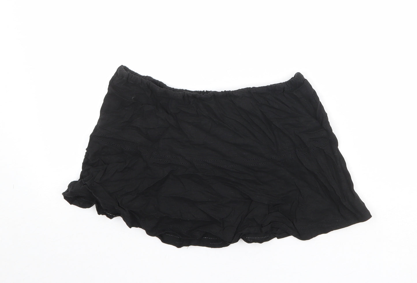 NEXT Womens Black Viscose Mini Skirt Size 10 Drawstring