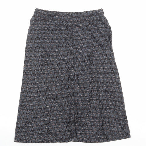 Fat Face Womens Multicoloured Geometric Cotton A-Line Skirt Size 8 Button