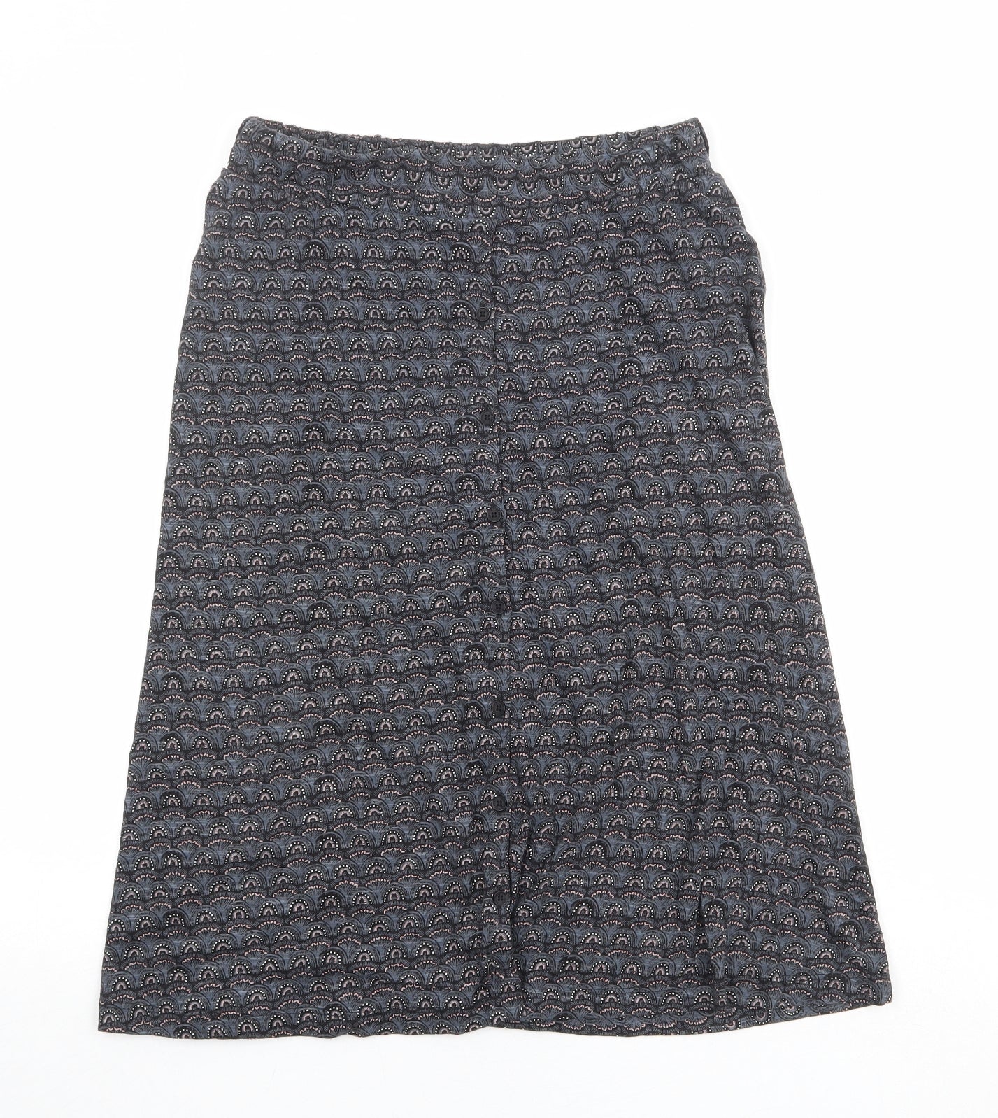 Fat Face Womens Multicoloured Geometric Cotton A-Line Skirt Size 8 Button
