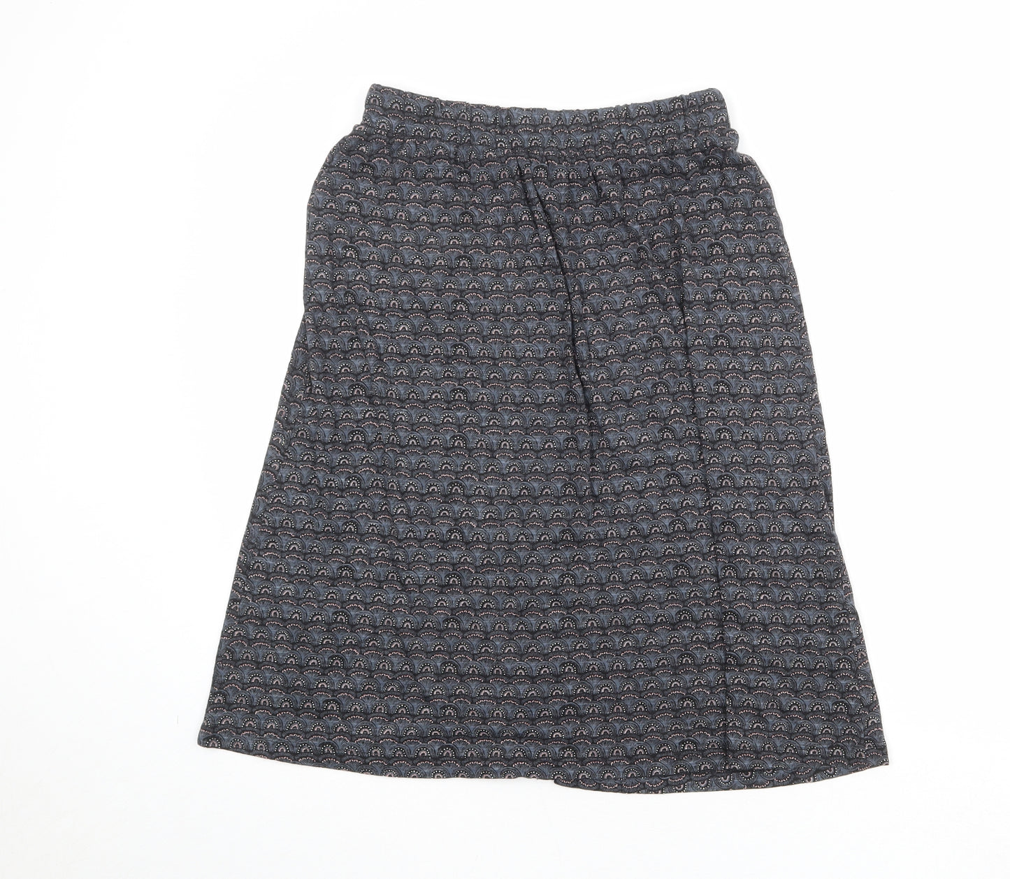 Fat Face Womens Multicoloured Geometric Cotton A-Line Skirt Size 8 Button