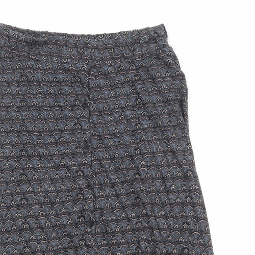 Fat Face Womens Multicoloured Geometric Cotton A-Line Skirt Size 8 Button