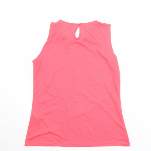 Dorothy Perkins Womens Pink Polyester Basic Tank Size 10 Boat Neck - Crochet Collar
