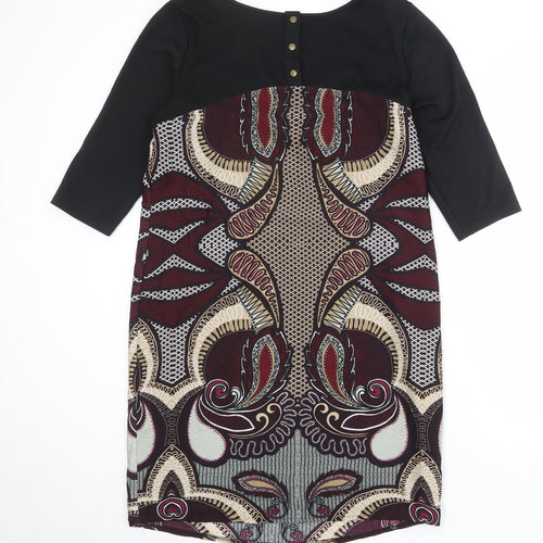 Per Una Womens Multicoloured Geometric Polyester A-Line Size 14 Round Neck Pullover