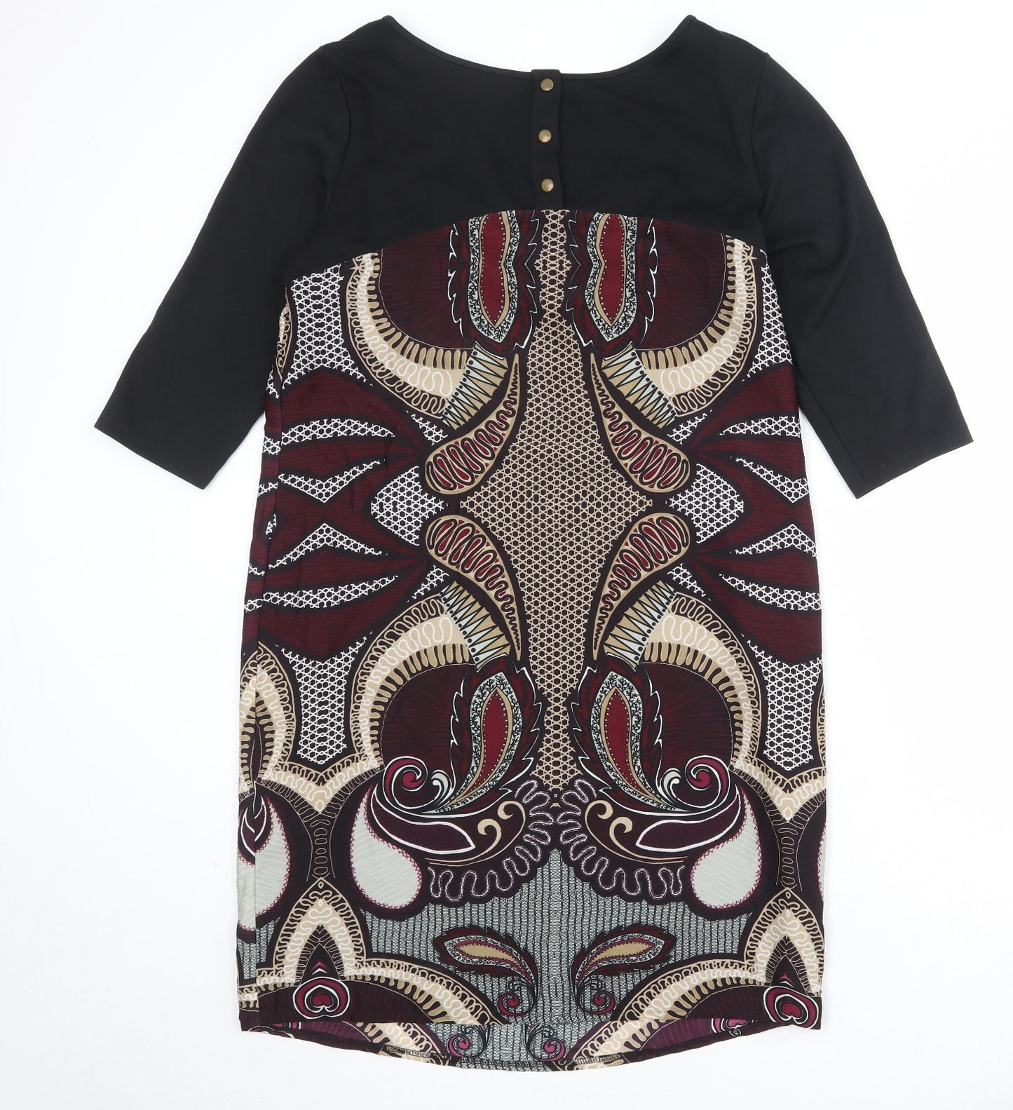 Per Una Womens Multicoloured Geometric Polyester A-Line Size 14 Round Neck Pullover
