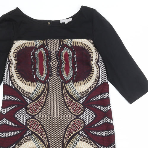 Per Una Womens Multicoloured Geometric Polyester A-Line Size 14 Round Neck Pullover