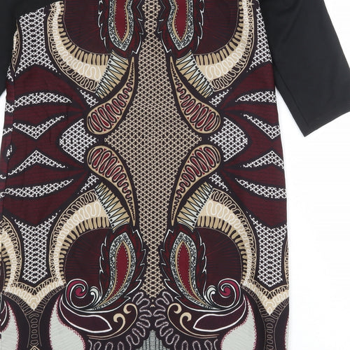 Per Una Womens Multicoloured Geometric Polyester A-Line Size 14 Round Neck Pullover