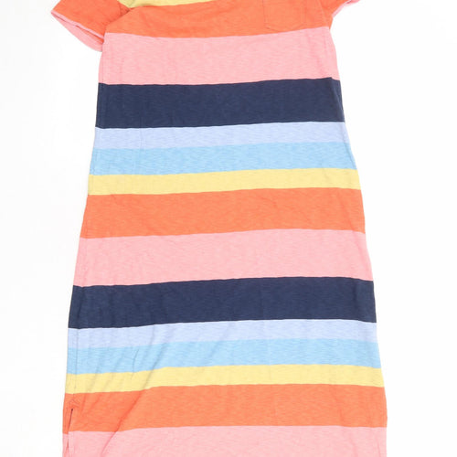 White Stuff Womens Multicoloured Striped 100% Cotton Maxi Size 12 Round Neck Pullover