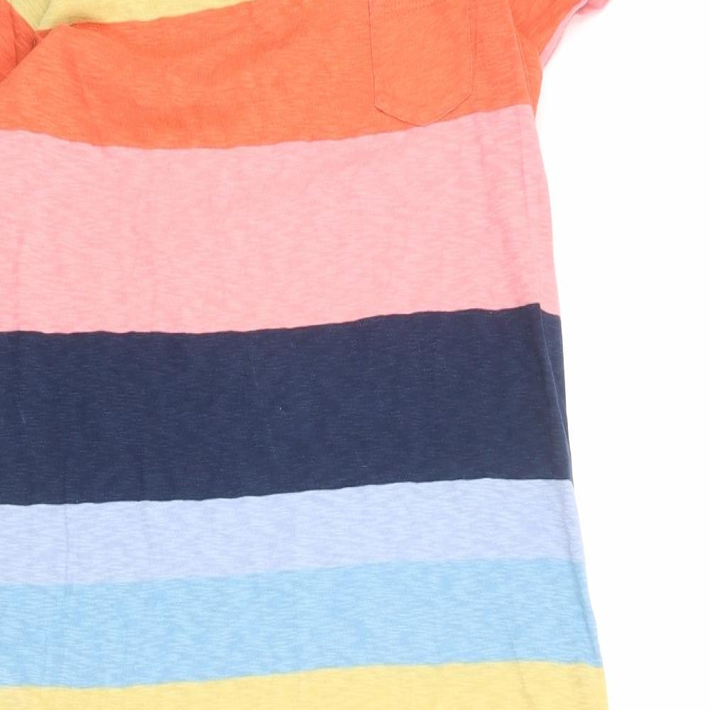 White Stuff Womens Multicoloured Striped 100% Cotton Maxi Size 12 Round Neck Pullover