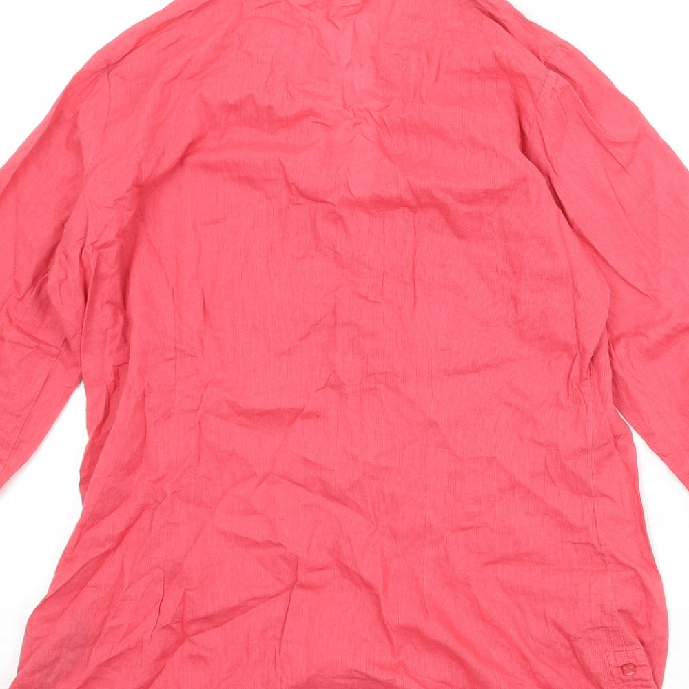 M&Co Womens Pink 100% Cotton Basic Blouse Size 12 Round Neck