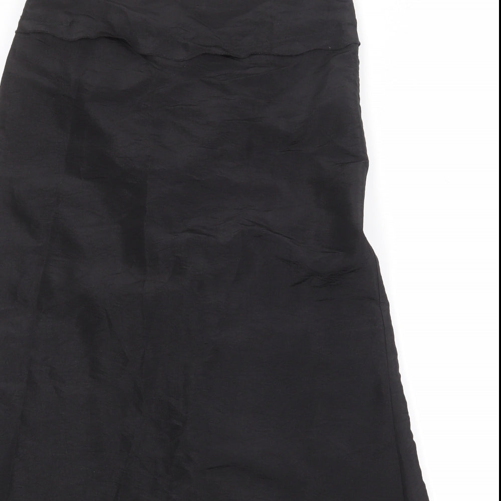 Per Una Womens Black Nylon A-Line Skirt Size 14 Zip