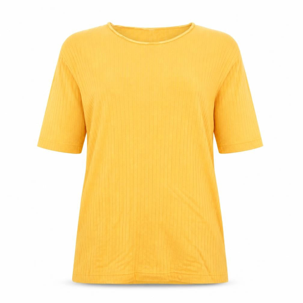 Front view of Canada women’s orange cotton basic t-shirt, size L, round neck
