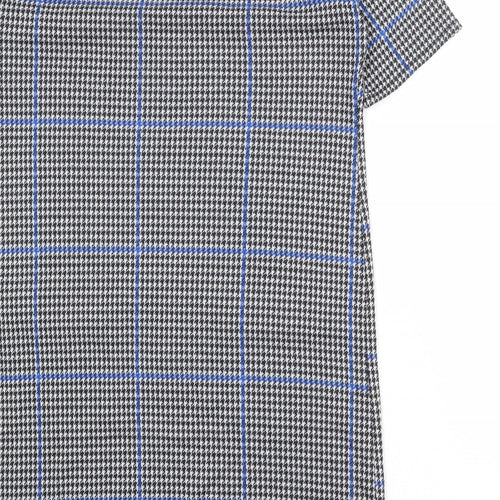 Red Herring Womens Grey Geometric Polyester A-Line Size 14 Round Neck Pullover