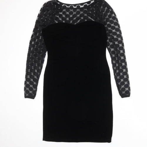 Oli Womens Black Polyester Shift Size 12 Round Neck Pullover