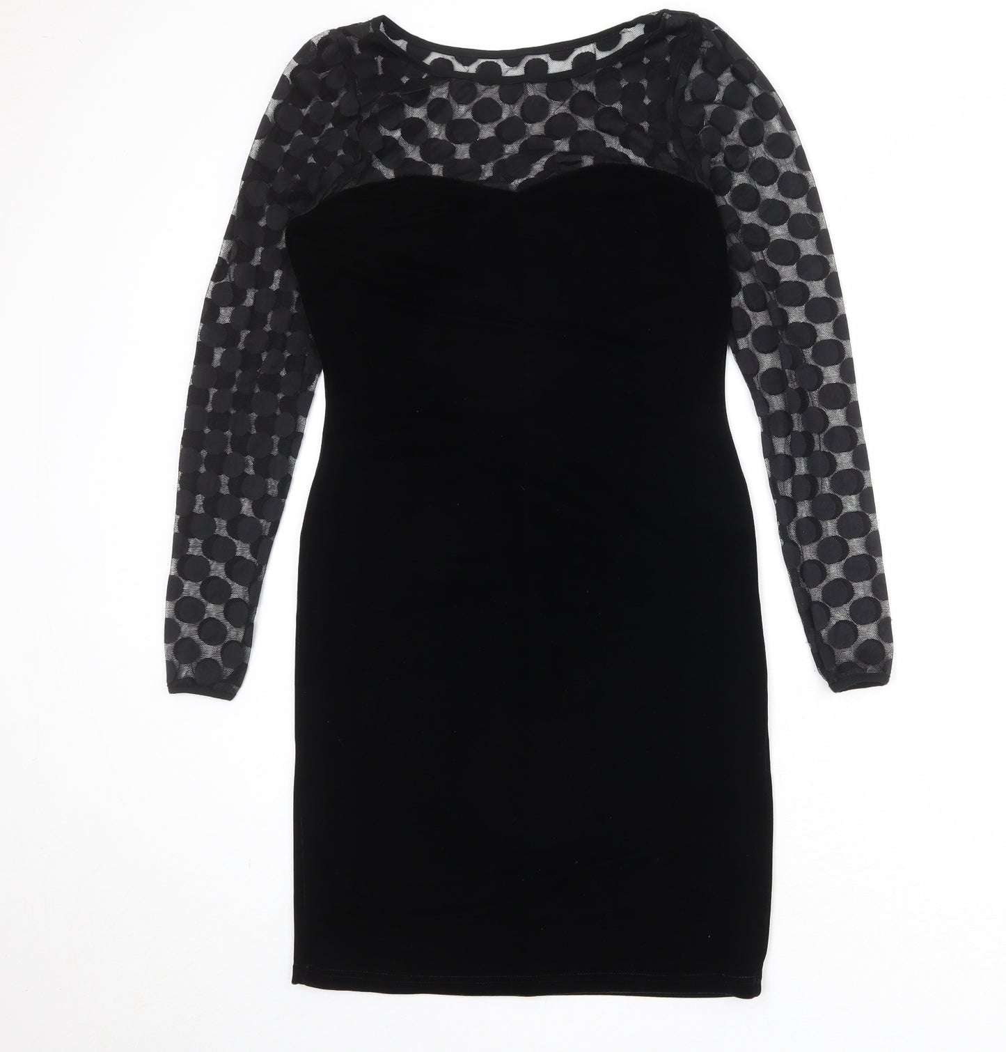 Oli Womens Black Polyester Shift Size 12 Round Neck Pullover