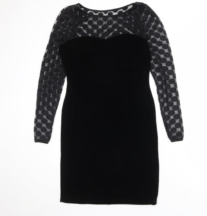 Oli Womens Black Polyester Shift Size 12 Round Neck Pullover