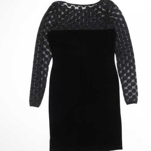 Oli Womens Black Polyester Shift Size 12 Round Neck Pullover