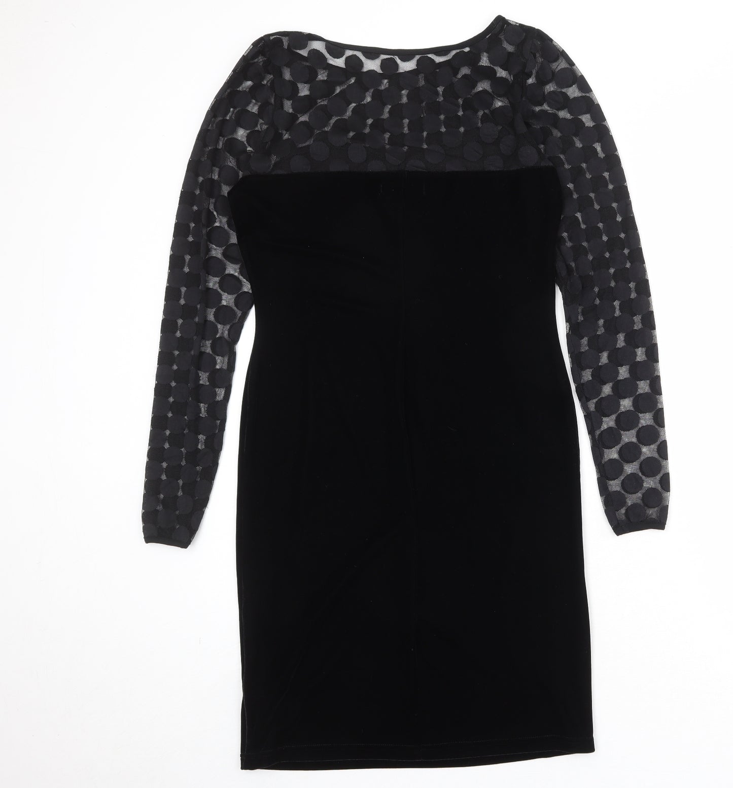 Oli Womens Black Polyester Shift Size 12 Round Neck Pullover