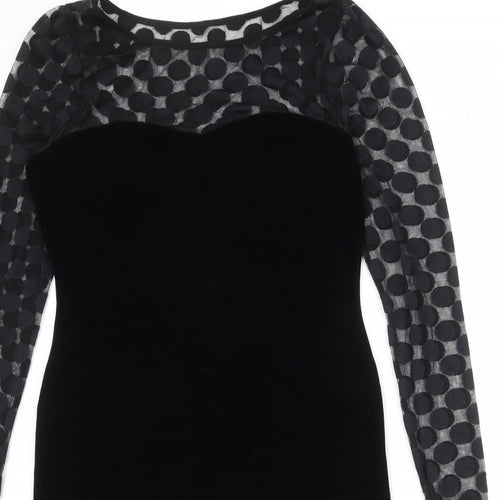 Oli Womens Black Polyester Shift Size 12 Round Neck Pullover