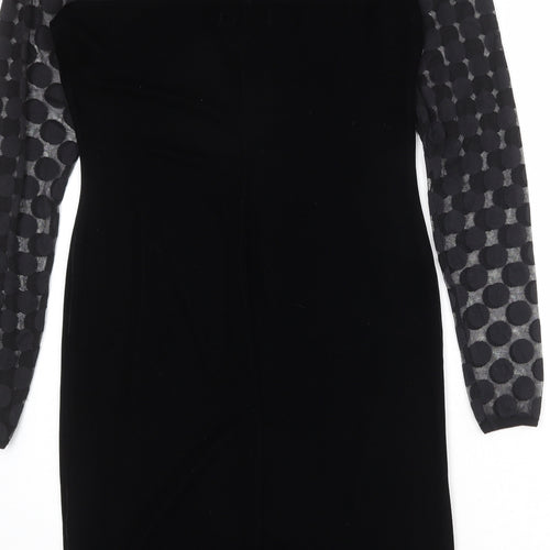 Oli Womens Black Polyester Shift Size 12 Round Neck Pullover