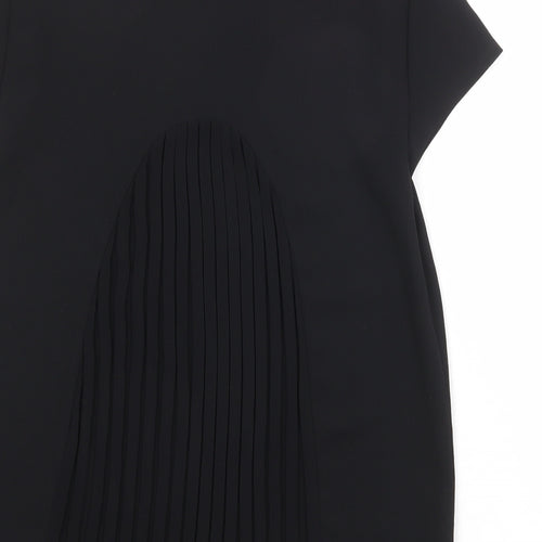 Zara Womens Black Polyester Basic T-Shirt Size M Round Neck