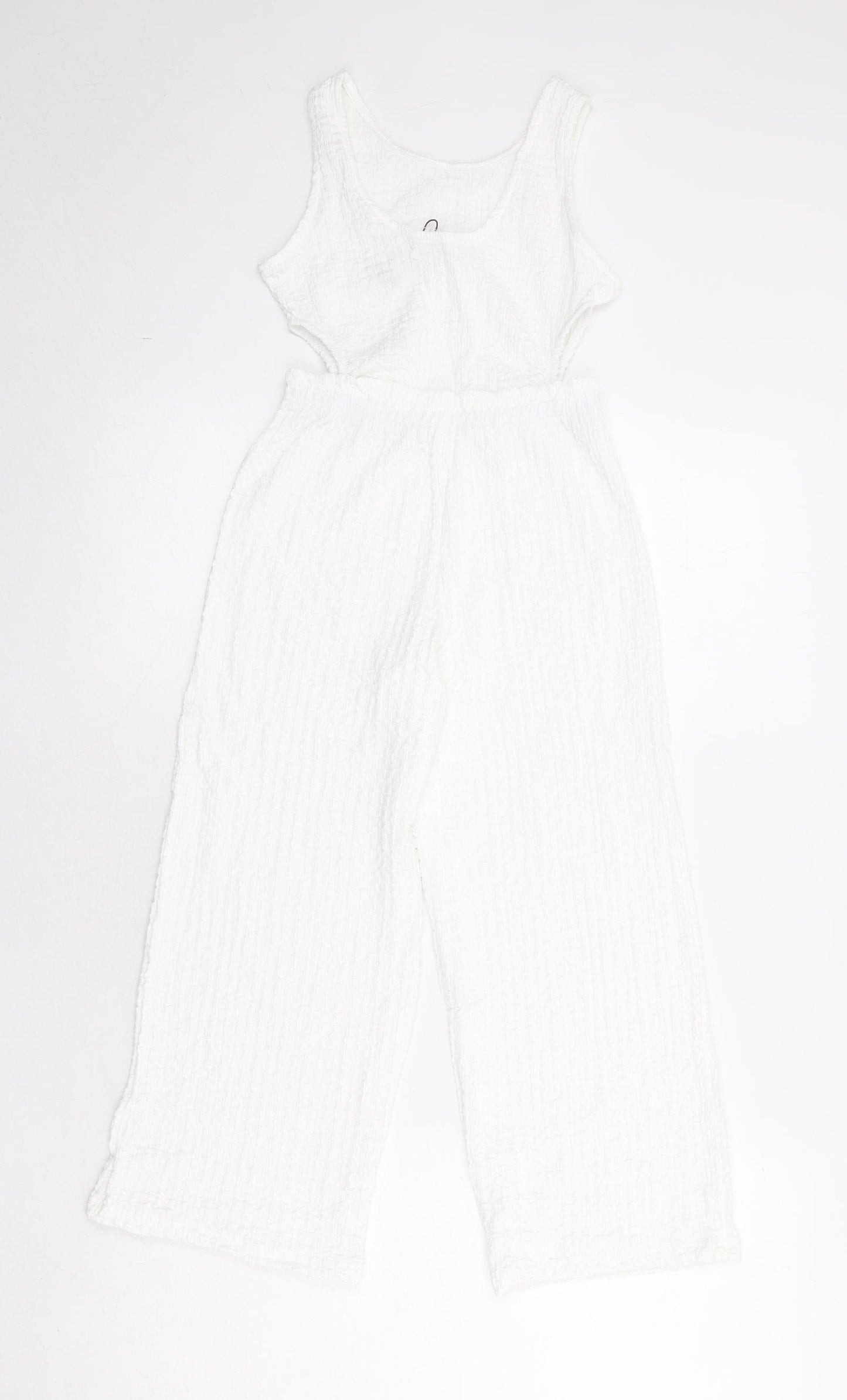 Zara Girls White Polyester Jumpsuit One-Piece Size 7 Years Pullover