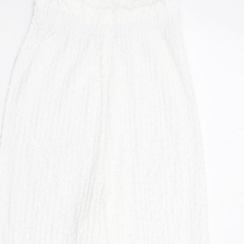 Zara Girls White Polyester Jumpsuit One-Piece Size 7 Years Pullover