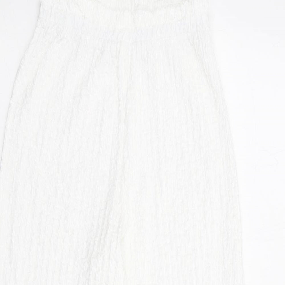 Zara Girls White Polyester Jumpsuit One-Piece Size 7 Years Pullover