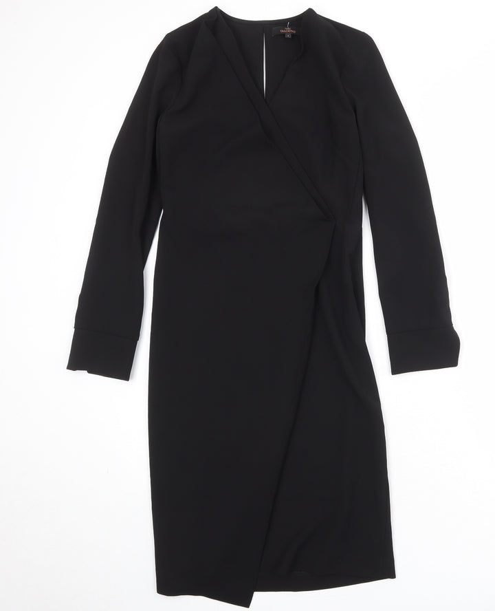 NEXT Womens Black Polyester Shift Size 6 V-Neck Zip
