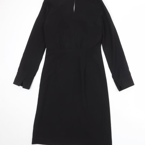 NEXT Womens Black Polyester Shift Size 6 V-Neck Zip