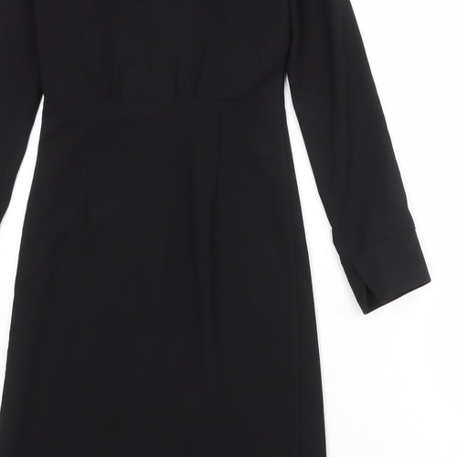 NEXT Womens Black Polyester Shift Size 6 V-Neck Zip