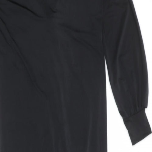 Boohoo Womens Black Polyester Shift Size 6 V-Neck Pullover