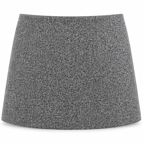 Topshop Womens Grey Cotton A-Line Skirt Size 10 Zip
