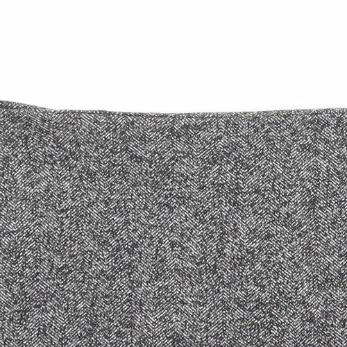 Topshop Womens Grey Cotton A-Line Skirt Size 10 Zip