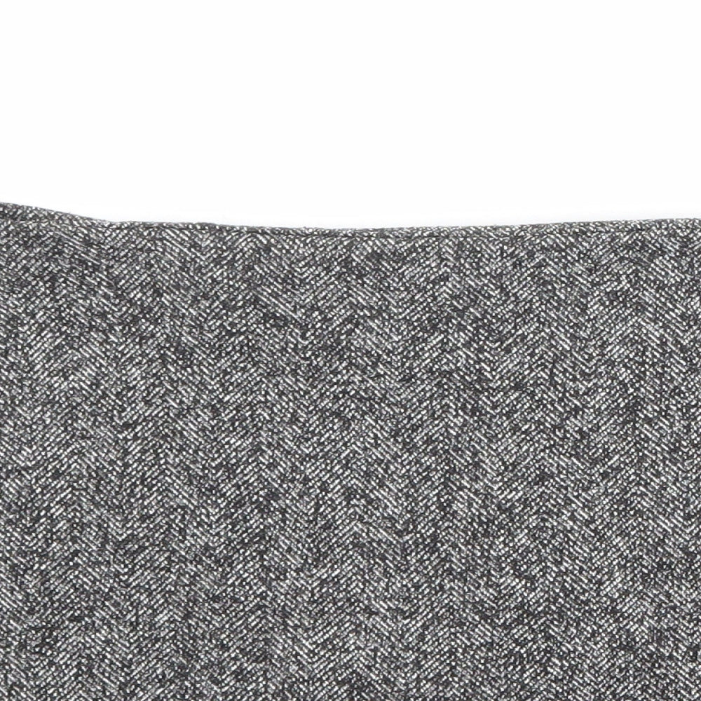Topshop Womens Grey Cotton A-Line Skirt Size 10 Zip