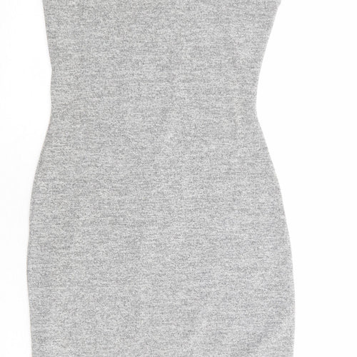 Miss Glitz Womens Grey Polyester Shift Size S Roll Neck Pullover - Size S-M