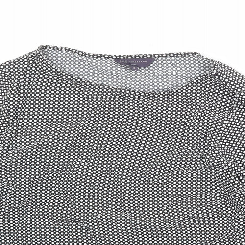 Marks and Spencer Womens Black Polka Dot Viscose Basic Blouse Size 12 Round Neck